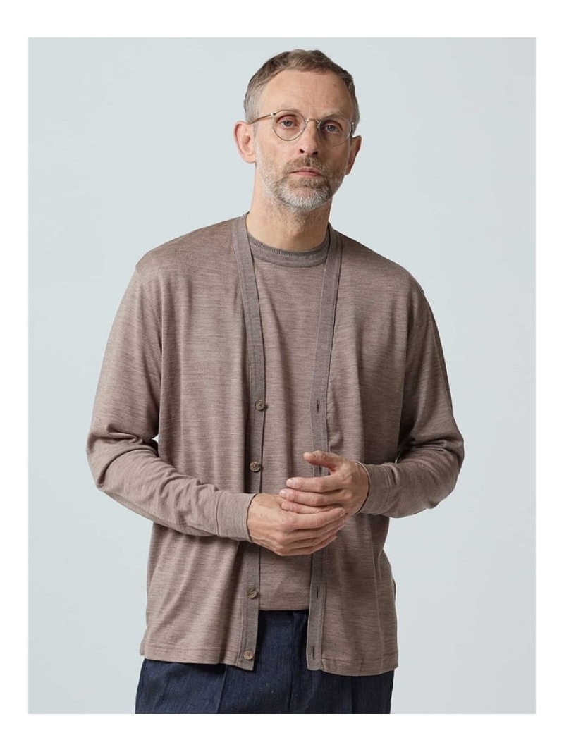 【SALE／30%OFF】Aquascutum MEN TEC.3 NZ Merino Cardigan アクアスキュータム トップス カットソー・Tシャツ ベージュ ネイビー【RBA_E】【送料無料】