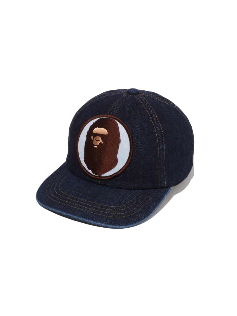 A BATHING APE WASHED DENIM CAP ア ベイシング エイプ 帽子 キャップ ネイビー【送料無料】| Fashion Men