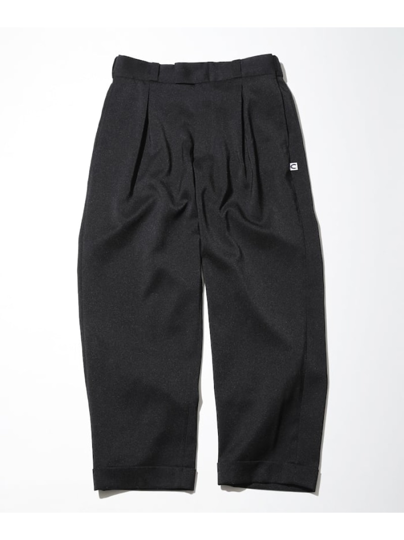 CAHLUMN Polyester 1 Tuck Slacks Pant フリークスストア ズボン下 スラックス・御召しものズボン下 黒いこと 米国海軍【貨物輸送無料】