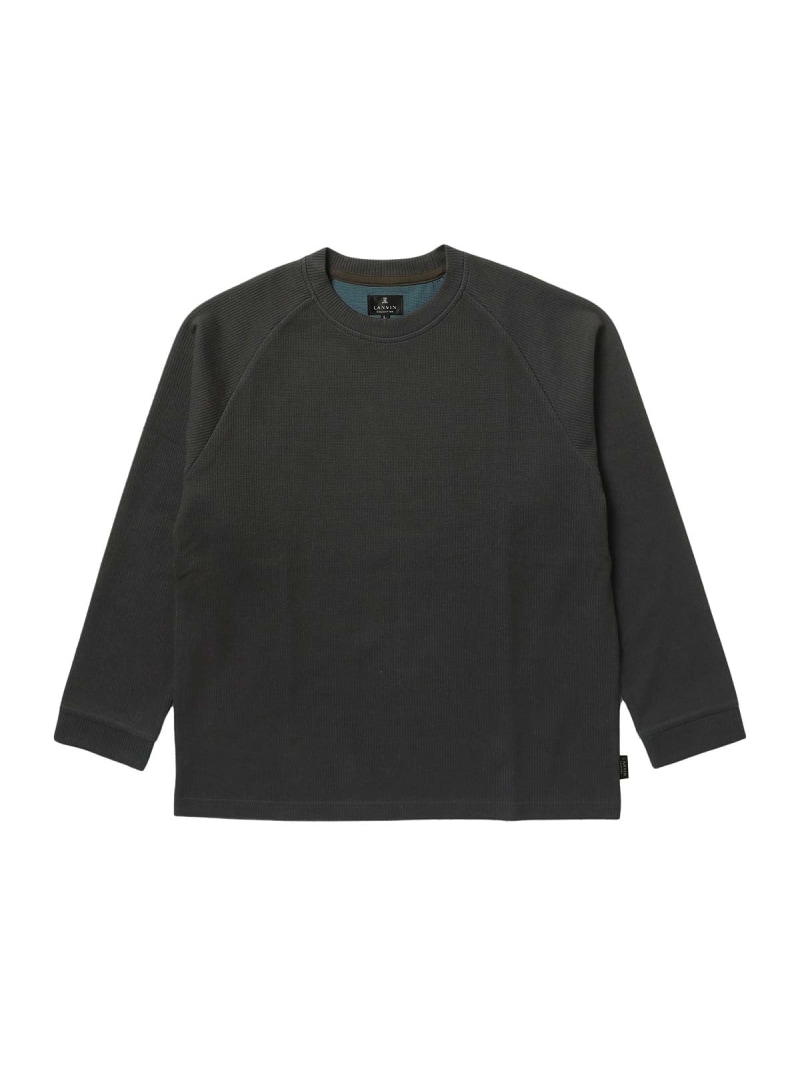 LANVIN COLLECTION LANVIN COLLECTION 針抜きダブルフェイス クルーネック 長袖 スウェットシャツ ナイガイ インナー・ルームウェア その他のインナー・ルームウェア グレー ブラウン【送料無料】