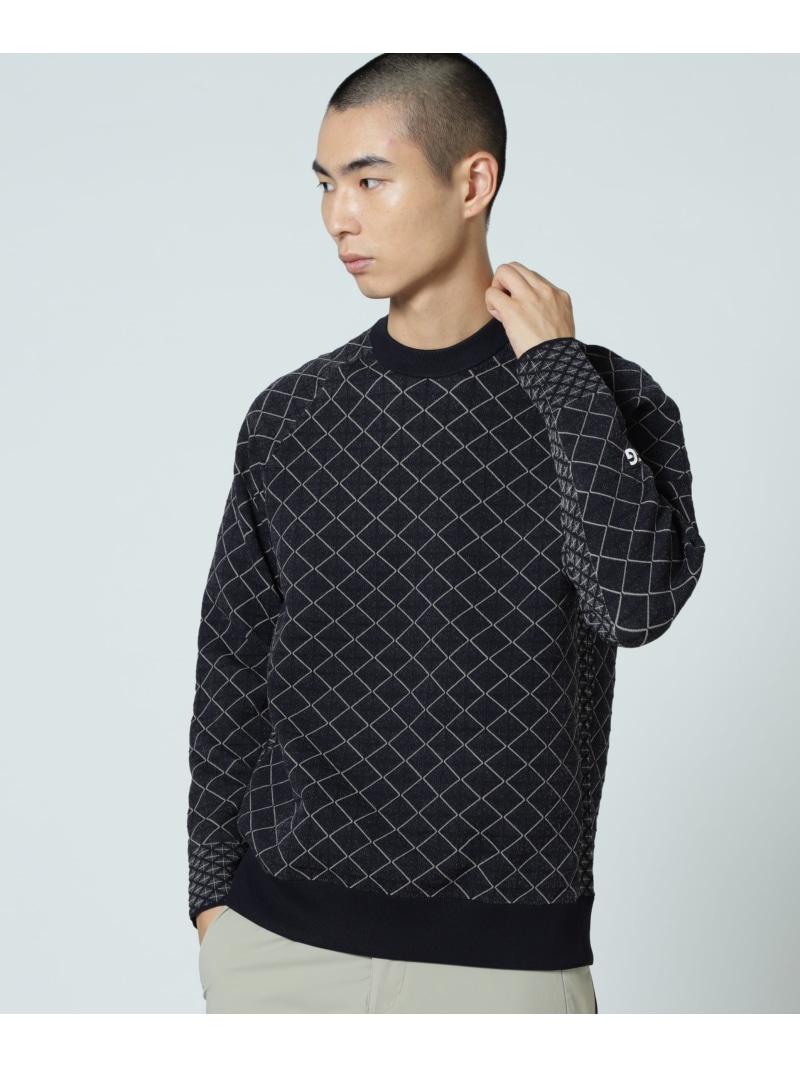 PEARLY GATES 地柄ポリエステルヤーンmm クルーネックニットプルオーバー (MENS) パーリーゲイツ トップス ニット ネイビー【送料無料】