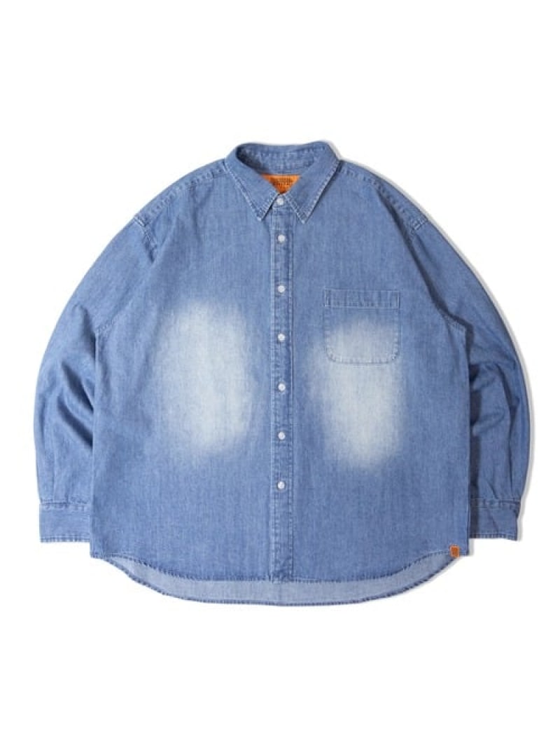 SELECT BRANDS UNIVERSAL OVERALL/ユニバーサル厚地の外套櫂 DENIM L/S SHIRT(MENS) 手玉サクラ色 トップス プルオーバー・トップ 青み【貨物輸送無料】