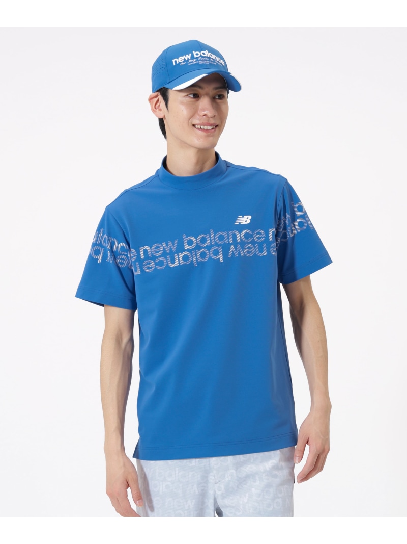 New Balance Golf 半袖 モックネック ティーシャツ (MENS) ニュー平衡にするゴルフ トップス 余分の物のトップス 青色 黒いこと 白いこと【貨物輸送無料】