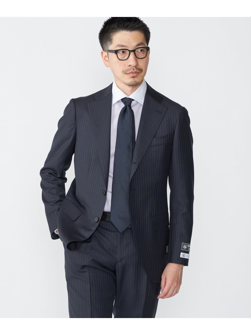 【SALE/40%OFF】SHIPS MEN SHIPS: LUXURY DORMEUIL AMADEUS ピンストライプ スーツ シップス スーツ・フォーマル セットアップスーツ ネイビー【RBA_E】【送料無料】
