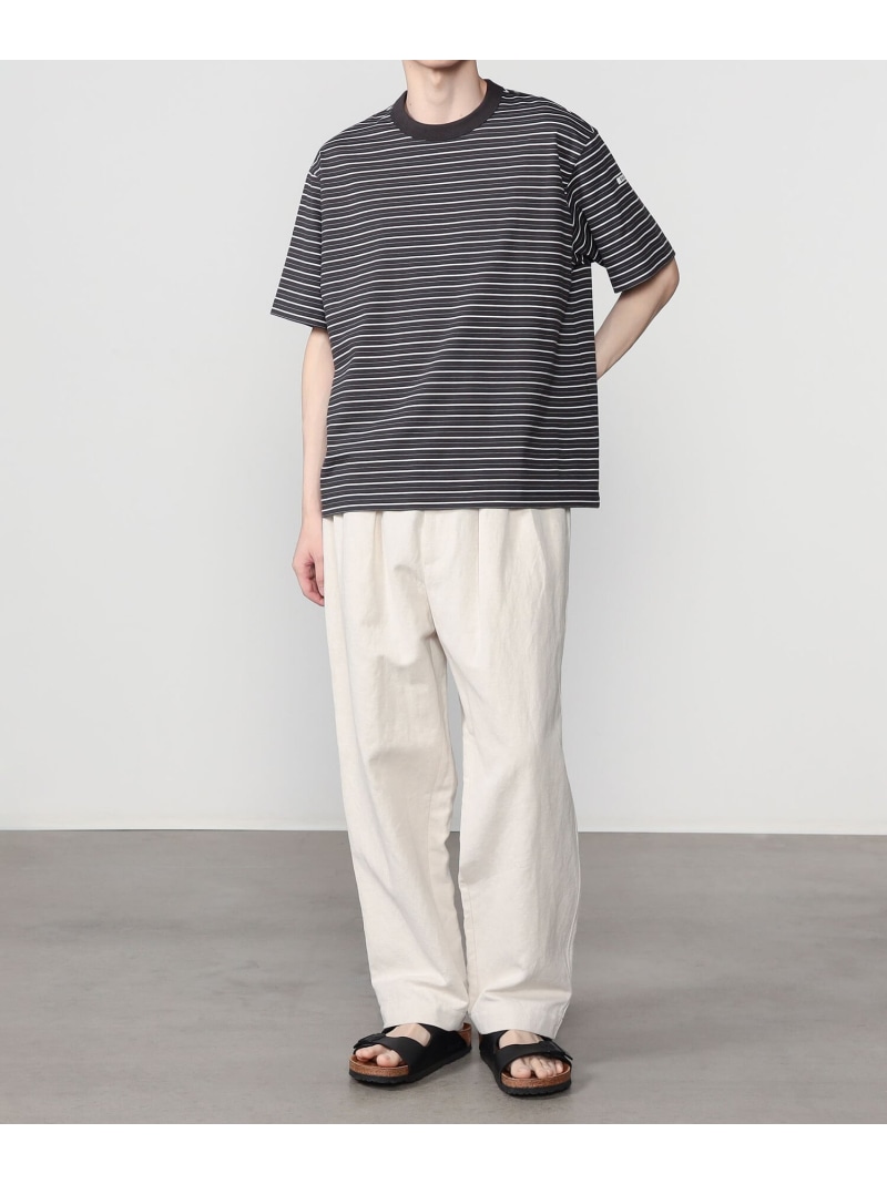 Bshop ORCIVAL ｜ コットン ストレッチ クルーネック半袖Tシャツ MEN ビショップ トップス カットソー・Tシャツ ネイビー ベージュ ブラック【送料無料】｜ Fashion Men