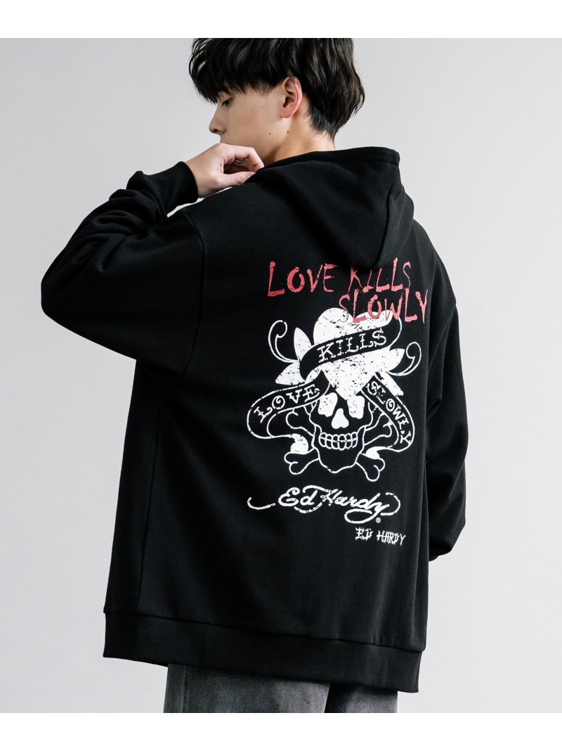 Ed Hardy LOVE DIES HARD パーカー　エドハーディ Ed Hardy エドハーディー パーカー Mens Core Basic Love Kills