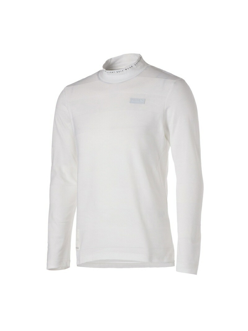 12958円 卓出 PUMA メンズ ゴルフ EGW ジャガード 長袖 モックネック シャツ プーマ カットソー ポロシャツ ホワイト