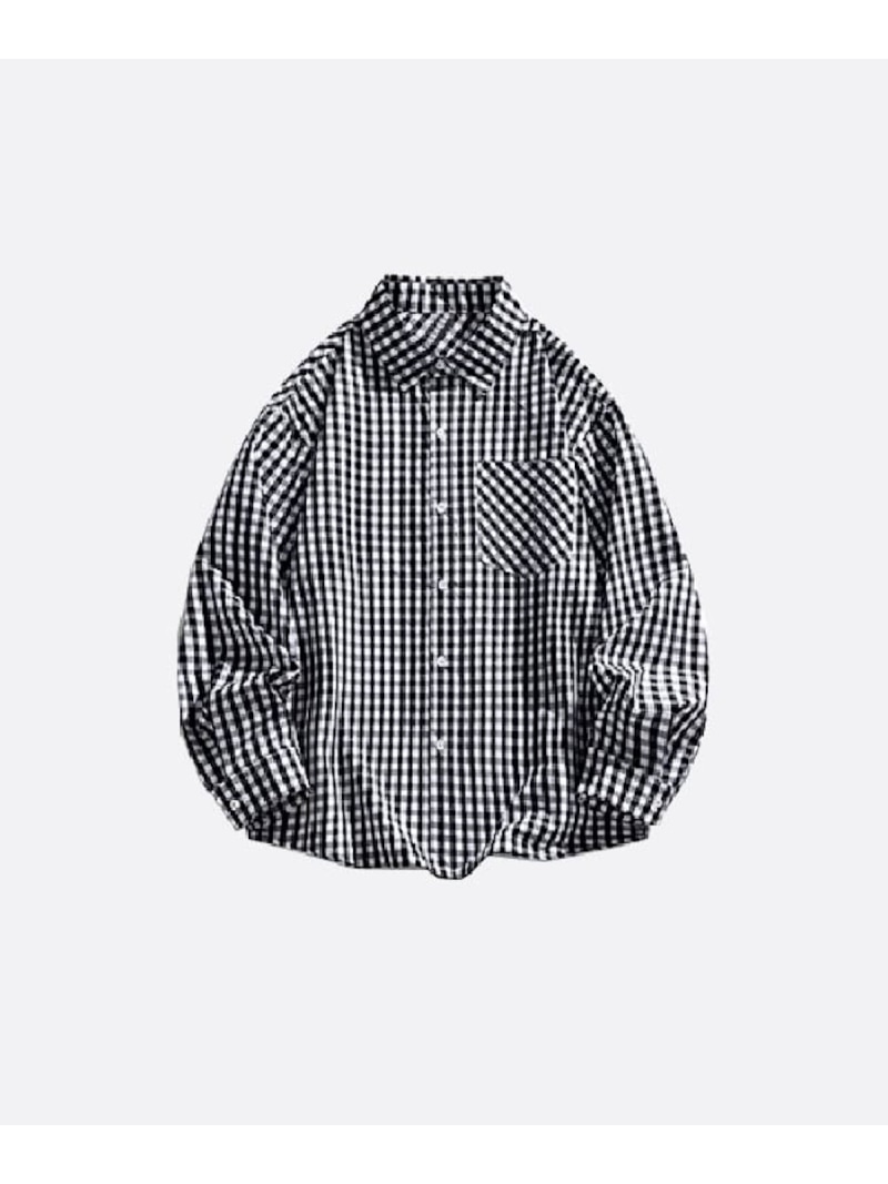 U:UME Plaid Archive Long Sleeve Shirt ユーム トップス プルオーバー・トップ 青色 黒いこと【先んずる取っておく】*【貨物輸送無料】