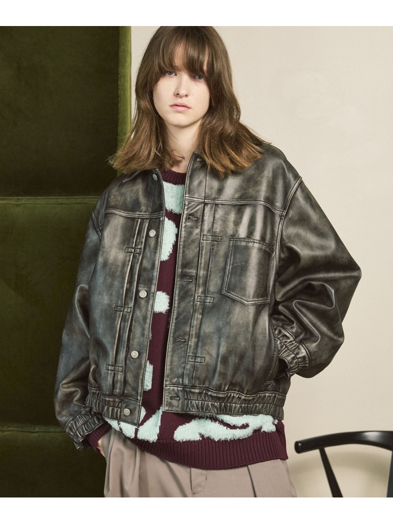 MAISON SPECIAL Sheep Leather Trucker Jacket メゾンスペシャル ジャケット・アウター ブルゾン・ジャンパー ブラック【送料無料】 27,885円