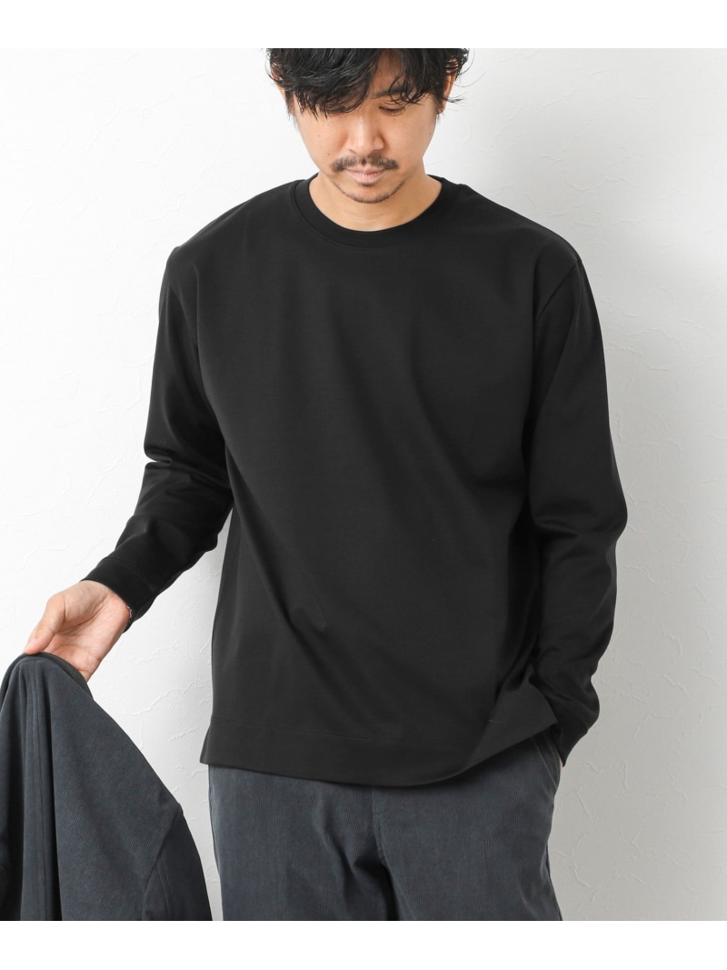 【SALE／35%OFF】NOLLEY'S goodman 《ビジカジ対応》超長綿ハイゲージシルケット ポンチドレスCN ロンT 25AW ノーリーズ トップス カットソー・Tシャツ ブラック ネイビー ホワイト ブラウン【RBA_E】【送料無料】