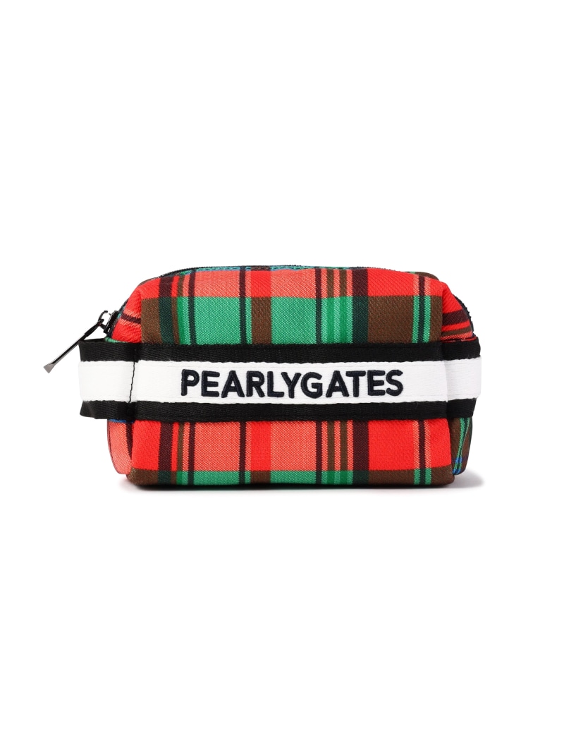 PEARLY GATES マドラスチェック柄マルチポーチ (UNISEX) パーリーゲイツ スポーツ・アウトドア用品 ゴルフグッズ オレンジ【送料無料】| Fashion Men