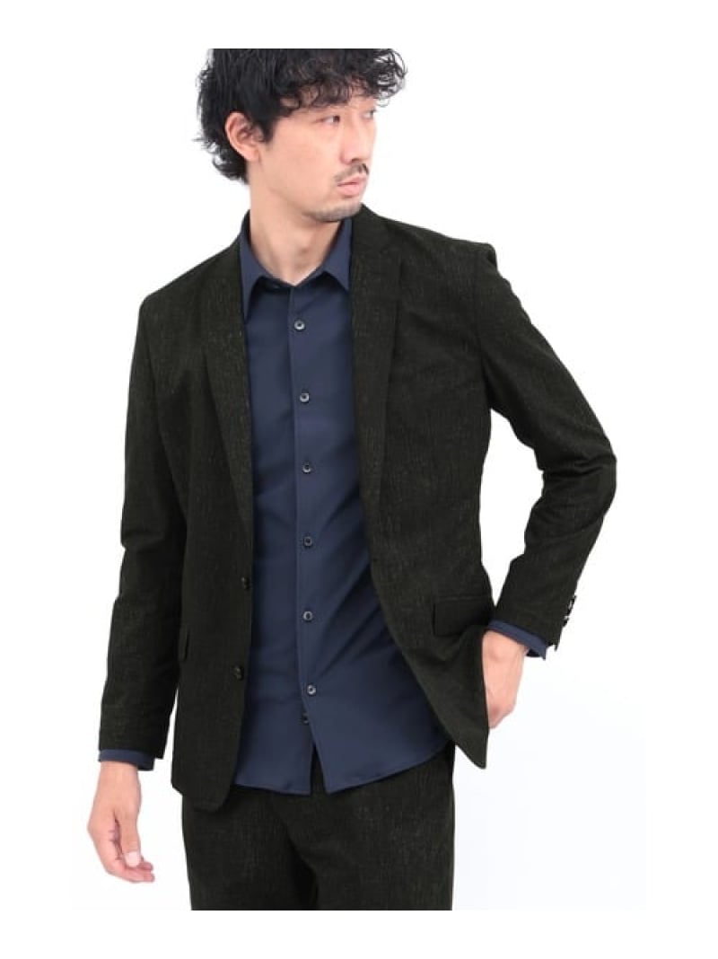 HIGH STREET HIGH STREET∴2WAYコンフォートブラッシュプリントジャケット トルネードマート ジャケット・アウター テーラードジャケット・ブレザー ブラック ネイビー【送料無料】