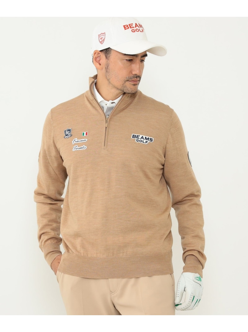 BEAMS GOLF PURPLE LABEL タラッティ ハーフジップ ネイビー トップス