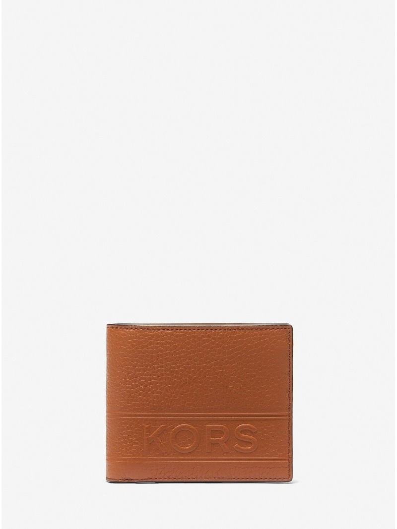 【SALE／70%OFF】MICHAEL KORS HUDSON ペブルレザー ビルフォールド ウォレット ウィズ コインポケット マイケルコース マイケル・コース 財布・ポーチ・ケース コインケース・小銭入れ・札入れ ブラウン【RBA_E】【送料無料】