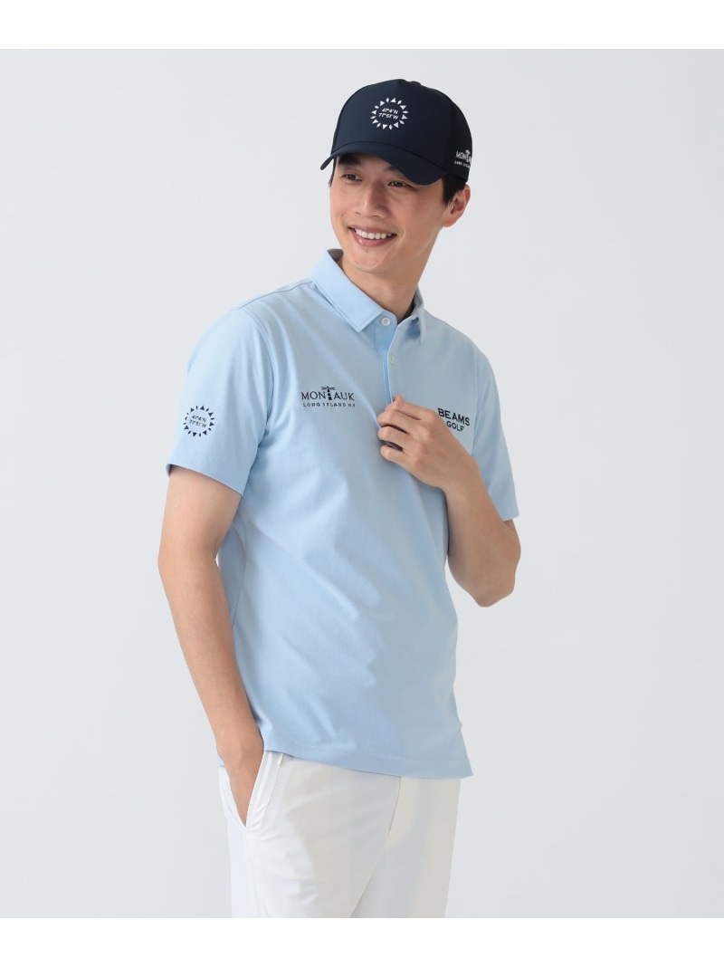 BEAMS GOLF PURPLE LABEL PURPLE LABEL / MONTAUK 台襟 ポロシャツ ビームス ゴルフ トップス スウェット・トレーナー ピンク ネイビー【送料無料】