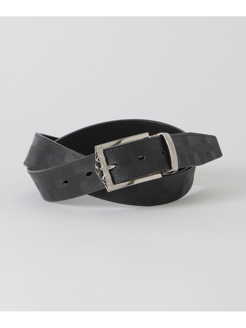 BLACK LABEL CRESTBRIDGE チェックバックルエンボスクレストブリッジチェックリバーシブルベルト 青み付け札 / ブラックレーベル・クレストブリッジ 流行り物雑貨 胴締め 薄墨色 赤銅色 黒いこと【貨物輸送無料】
