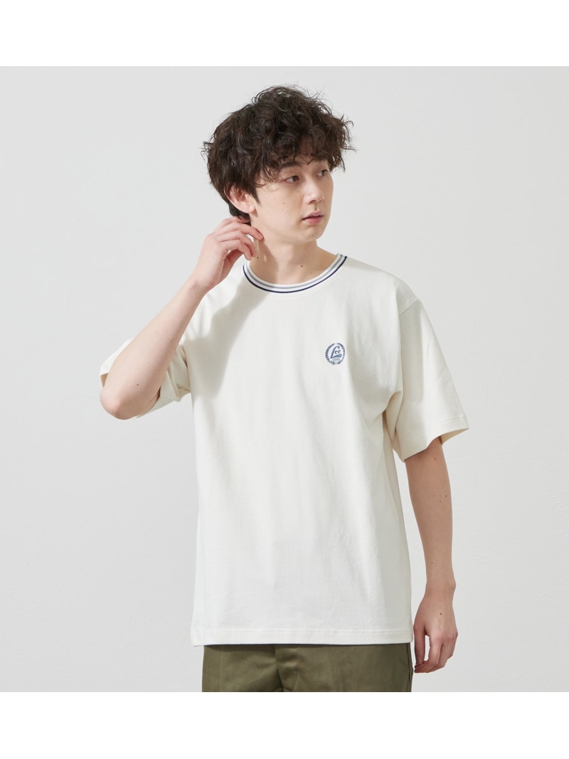 Lee Lee ラインリブTシャツ カノコ素材 エドウインオンラインモール トップス カットソー・Tシャツ ブルー オレンジ ホワイト ブラック【送料無料】