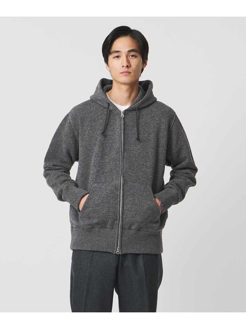 UNITED ARROWS ＜LOOPWHEELER x LOWERCASE for UNITED ARROWS＞ジップアップ 流汗 ユナイテッドアローズ トップス スウェット・トレーナー 薄墨色 米国海軍【貨物輸送無料】 スウェット・トレーナー-トップス
