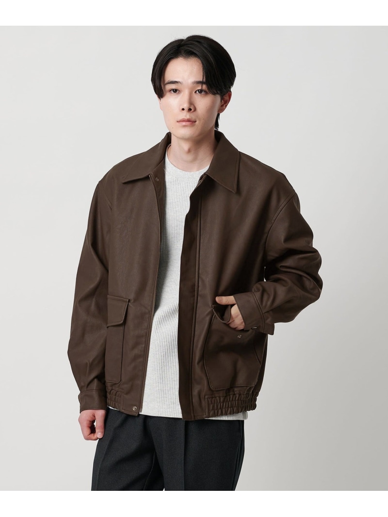 楽天市場】【SALE／50%OFF】＜H＞レザーライク パデッドブルゾン