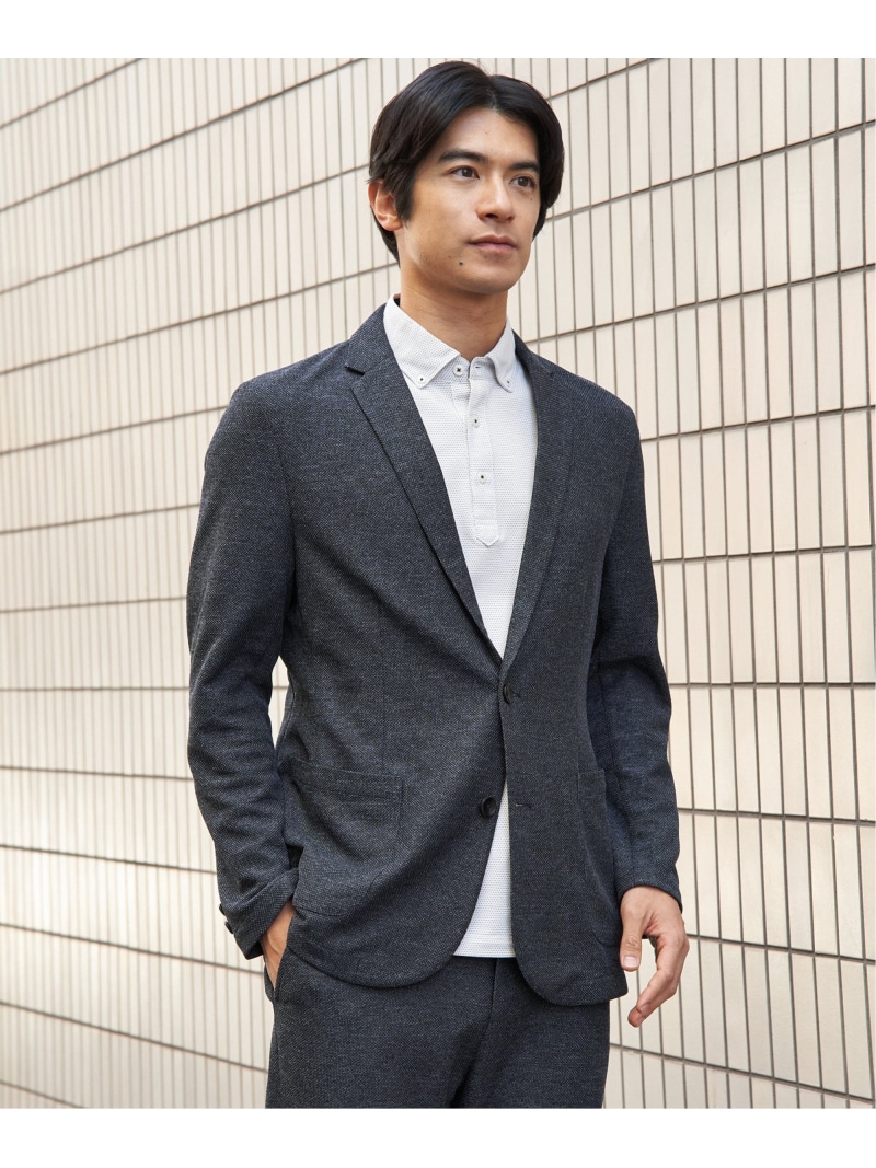 IKKA LOUNGE 【セットアップ対応】GOKU楽ワークメランジライトジャケット イッカ ジャケット・アウター テーラードジャケット・ブレザー ネイビー ブルー グレー【送料無料】 6,768円
