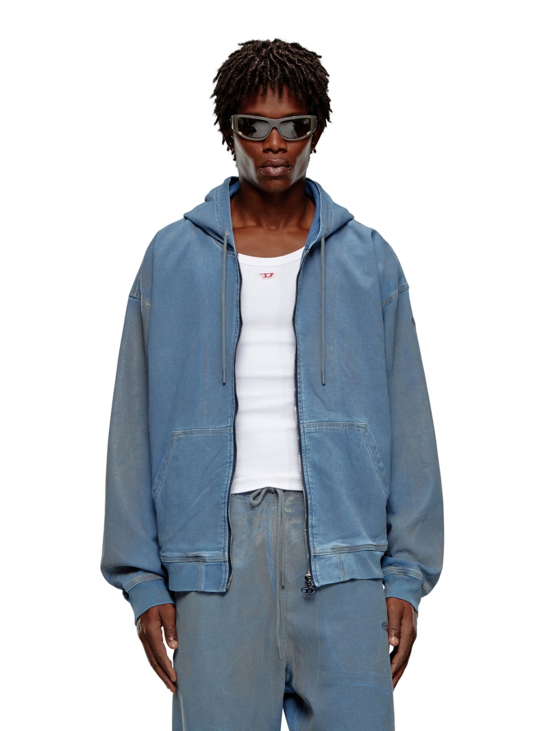 DIESEL ワンピース スウェット デニム マルチポケット パーカー DIESEL ワンピース スウェット デニム マルチポケット パーカー