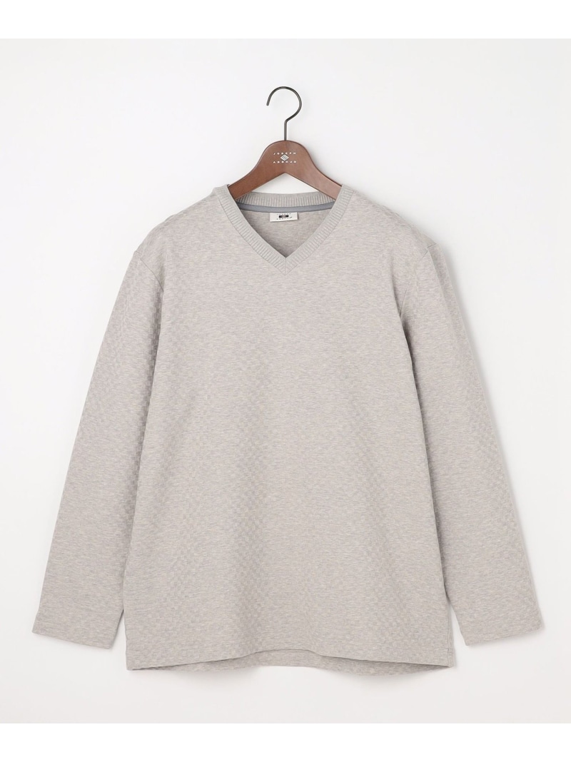 JOSEPH ABBOUD 【キングサイズ・上質な肌触りと美しい光沢感 】ブロックリンクス 長袖Tシャツ 26SSモデル ジョセフアブード トップス カットソー・Tシャツ ホワイト ネイビー【送料無料】｜ Fashion Men
