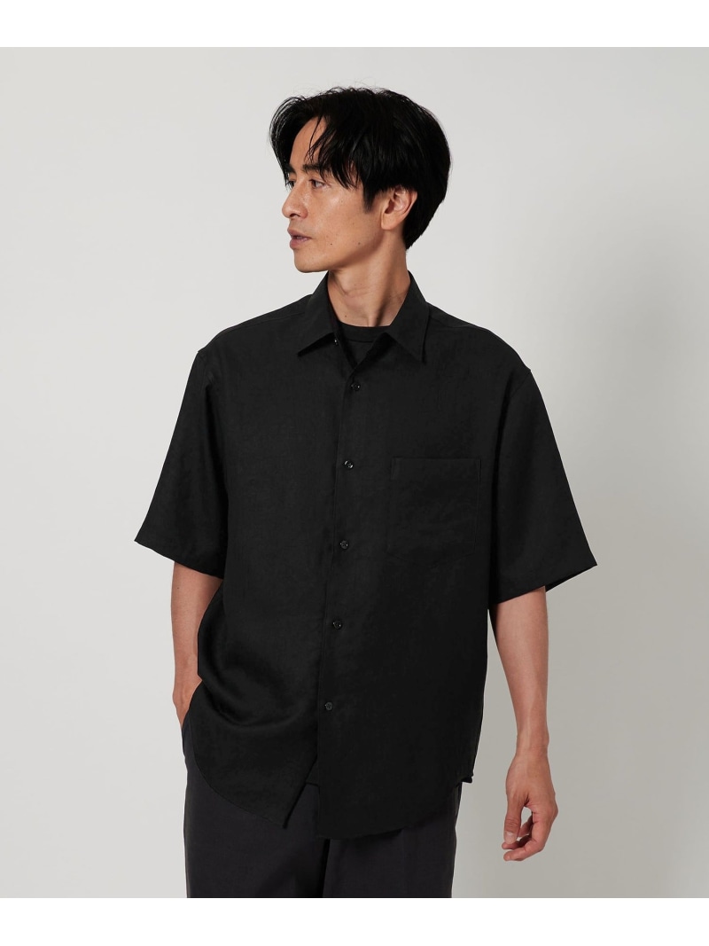 【SALE／50%OFF】BEAUTY&YOUTH UNITED ARROWS ライト リネンタッチ レギュラー シャツ FORM TAPERD型 ユナイテッドアローズ アウトレット トップス シャツ・ブラウス ブラック ホワイト【RBA_E】【送料無料】