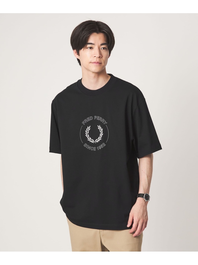 UNITED ARROWS green label relaxing ＜FRED PERRY＞サークル グラフィック ロゴ 半袖 Tシャツ ユナイテッドアローズ グリーンレーベルリラクシング トップス カットソー・Tシャツ ブラック ホワイト【送料無料】｜ Fashion Men