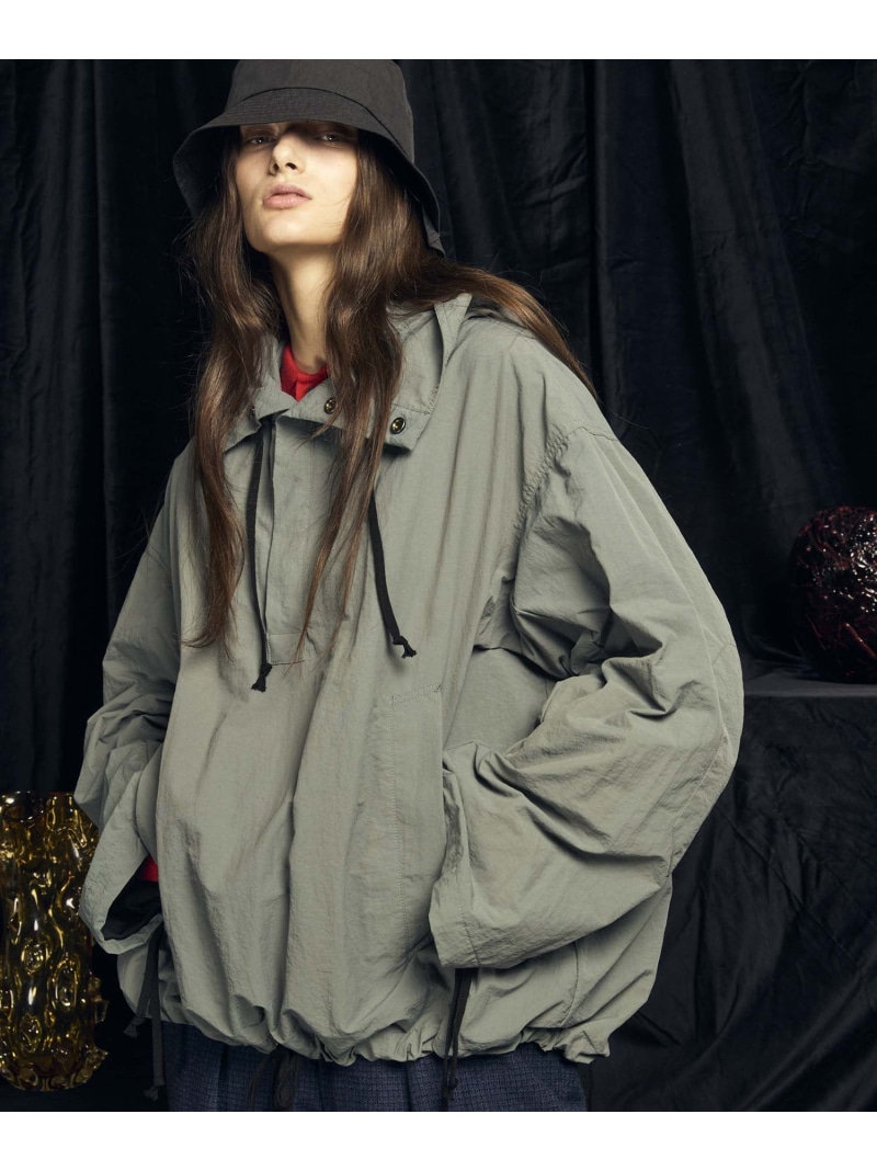 MAISON SPECIAL Washed Nylon Prime-Over Anorak Hoodie メゾンスペシャル トップス パーカー・フーディー グレー ブルー ホワイト ブラック パープル【送料無料】