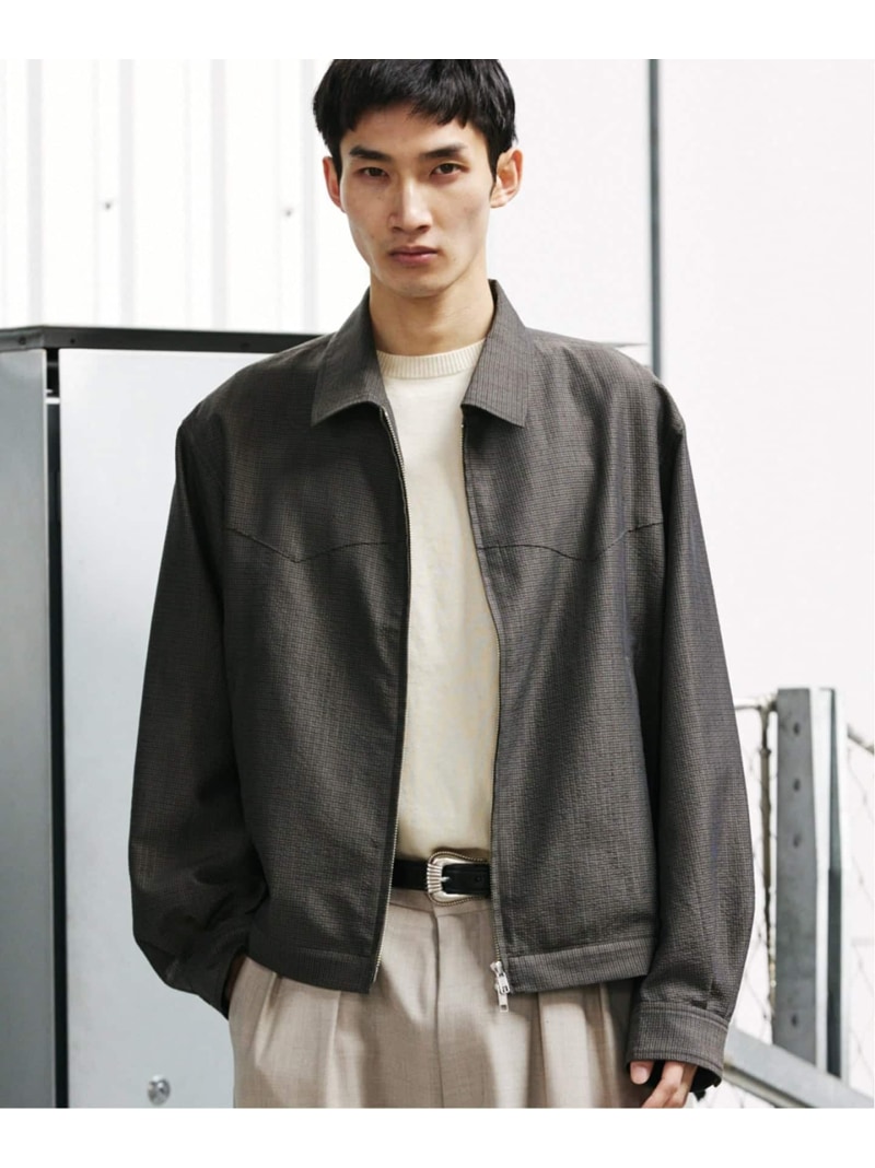 JOURNAL STANDARD SLUB SUCKER / スラブ サッカー ジップ ジャケット ジャーナル スタンダード ジャケット・アウター ブルゾン・ジャンパー カーキグリーン ブラック ベージュ【送料無料】