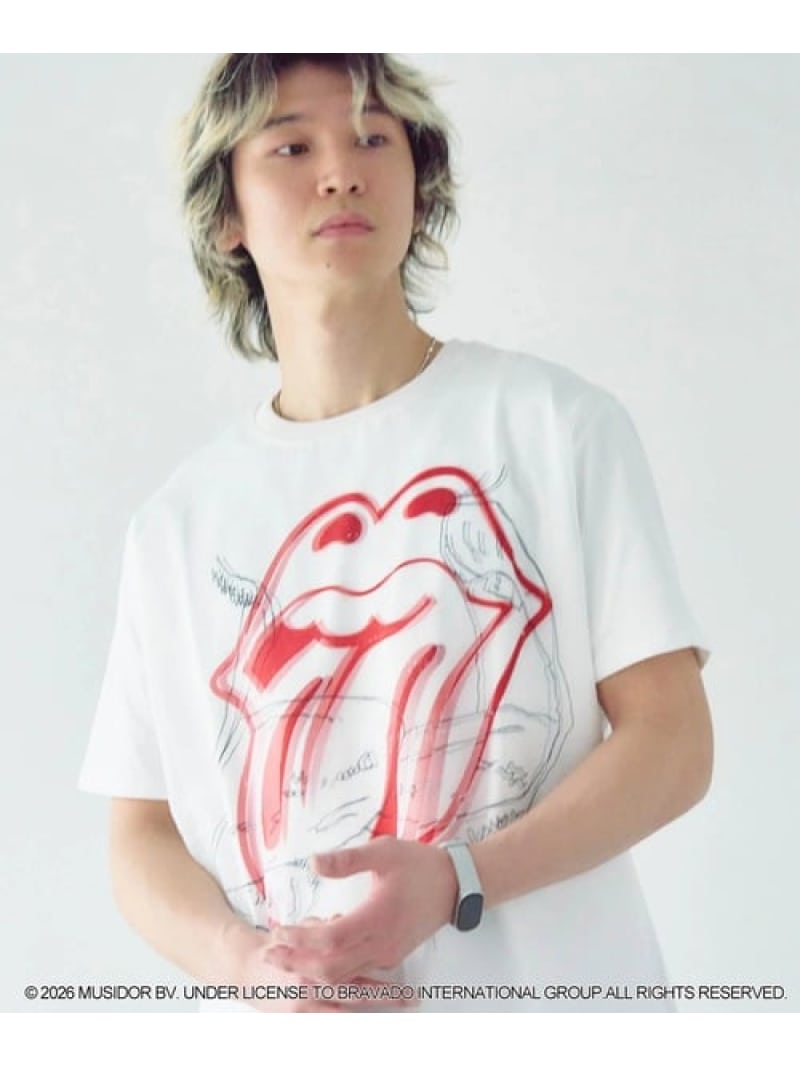The Rolling Stones TRIPPY MIKIO ART/トリッピーミキオアート RS SSTEE(MENS) 手玉サクラ色 トップス カットソー・プルオーバー【貨物輸送無料】