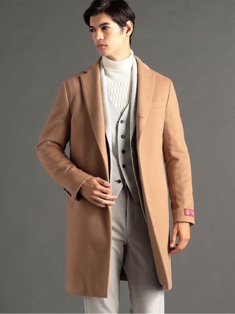【SALE／40%OFF】MONSIEUR NICOLE ex/tra 【ex/tra】LANIFICIO F.LLI BACCI カシミヤブレンドチェスターコート ニコル ジャケット・アウター チェスターコート ネイビー ブラック ブラウン【RBA_E】【送料無料】