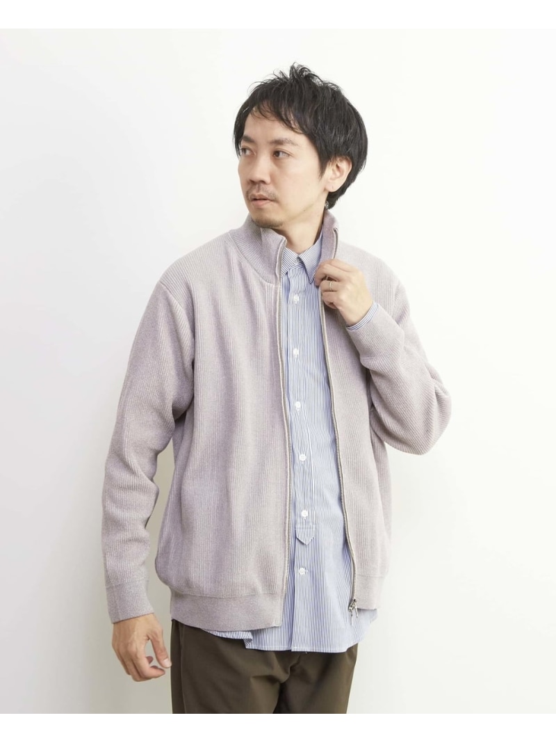 【SALE／50%OFF】MEN\u0027S MELROSE 畦編みショッピングセンター照明ランプZIP / ドライバーズニット メンズメルローズ トップス ジレー 薄墨色 ぶどう酒赤いこと【RBA_E】【貨物輸送無料】