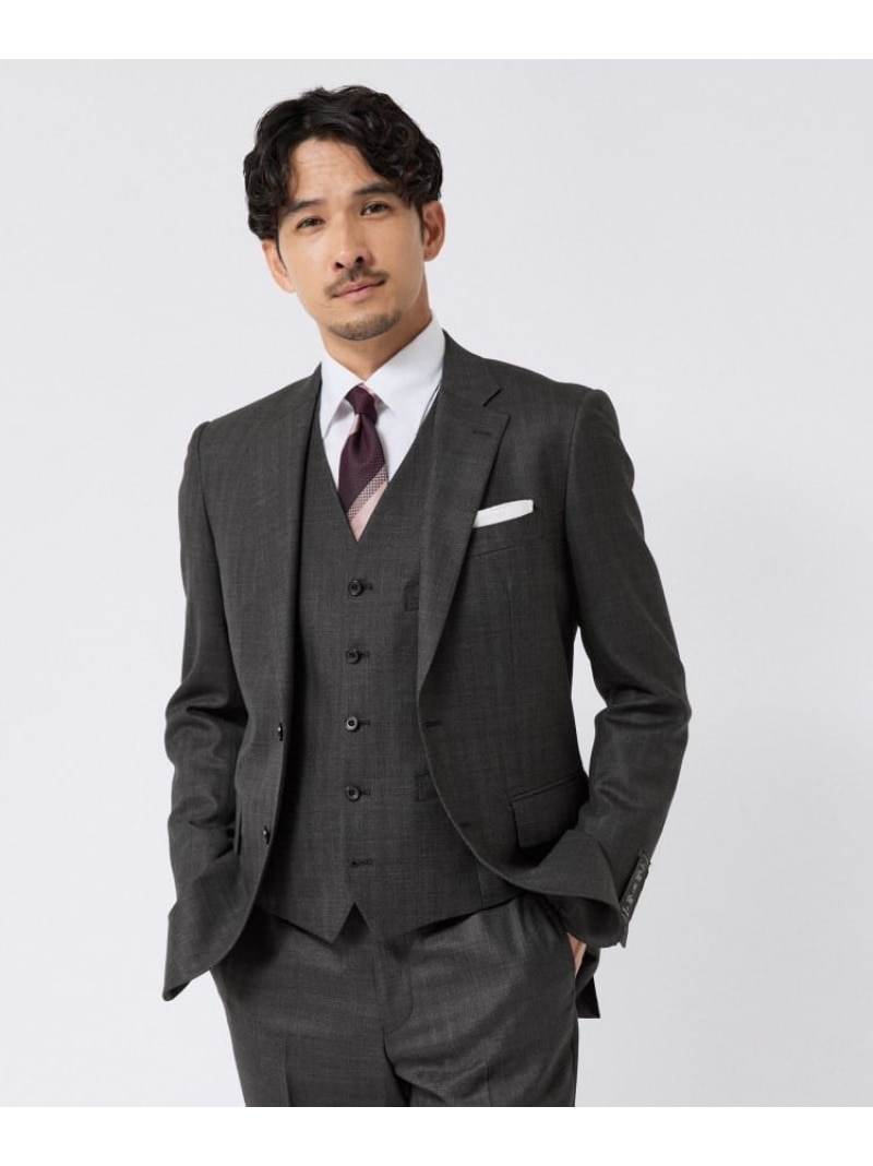 TAKEO KIKUCHI シャイニー シャーク ストライプ スーツ タケオキクチ スーツ・フォーマル セットアップスーツ ブラック ネイビー グレー【先行予約】*【送料無料】| Fashion Men