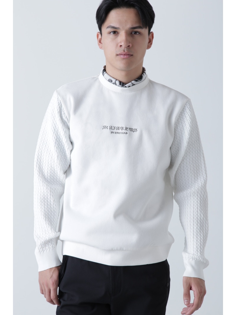 【SALE／40%OFF】St ANDREWS クオーターゲージエアシャットクルーネックプルオーバー (MENS) セントアンドリュース トップス スウェット・トレーナー 白いこと 黒いこと【RBA_E】【貨物輸送無料】