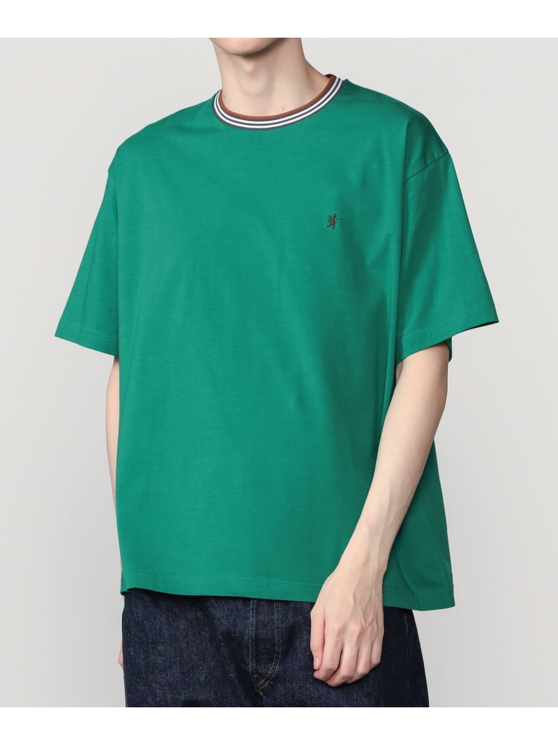 Bshop Gymphlex ｜ ＜別注＞クルーネック ラインTシャツ MEN ビショップ トップス カットソー・Tシャツ グリーン ネイビー ブラウン ホワイト【送料無料】