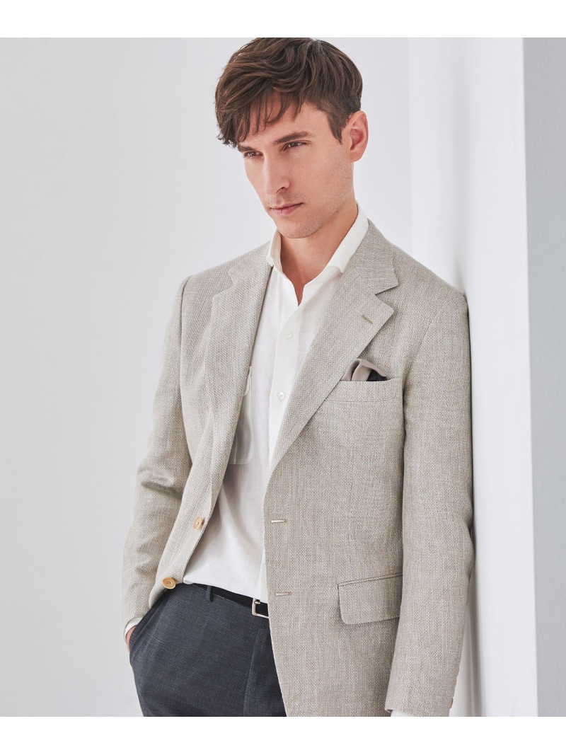 GOTAIRIKU 【DORMEUIL】ドーメル HEXAGON リネン ジャケット_ベージュ ゴタイリク ジャケット・アウター テーラードジャケット・ブレザー ベージュ【送料無料】｜ Fashion Men