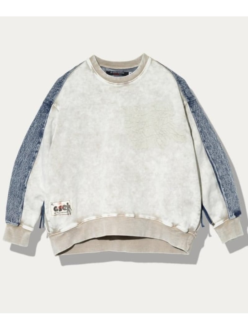 go slow caravan MIX FAB ルーズプルオーバー HARD WASH (MENS) ゴースローキャラバン トップス スウェット・トレーナー 白いこと 黒いこと【貨物輸送無料】