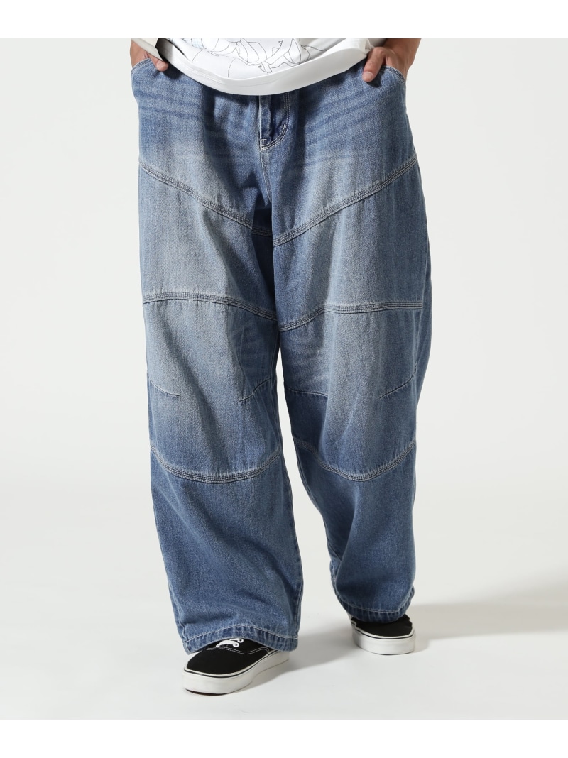 B'2nd RENOVA(レノバ)BIKER DENIM EASY PANTS ビーセカンド パンツ ジーンズ・デニムパンツ ブルー ブラック【送料無料】｜ Fashion Men