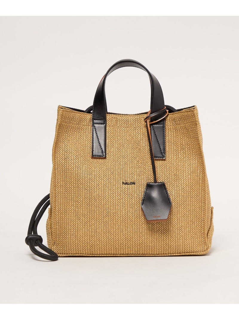UNITED ARROWS ＜hALON＞ホンブルグ帽メッシュ ミニトートバッグ ユナイテッドアローズ 御徒面子 トートバッグ ベージュ 黒いこと【貨物輸送無料】