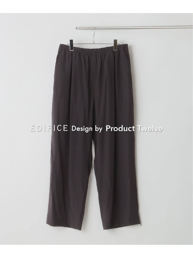 EDIFICE EDIFICE by Product Twelve リファインドワイドテーパードパンツ エディフィス パンツ スラックス・ドレスパンツ ブラウン ブラック【送料無料】｜ Fashion Men