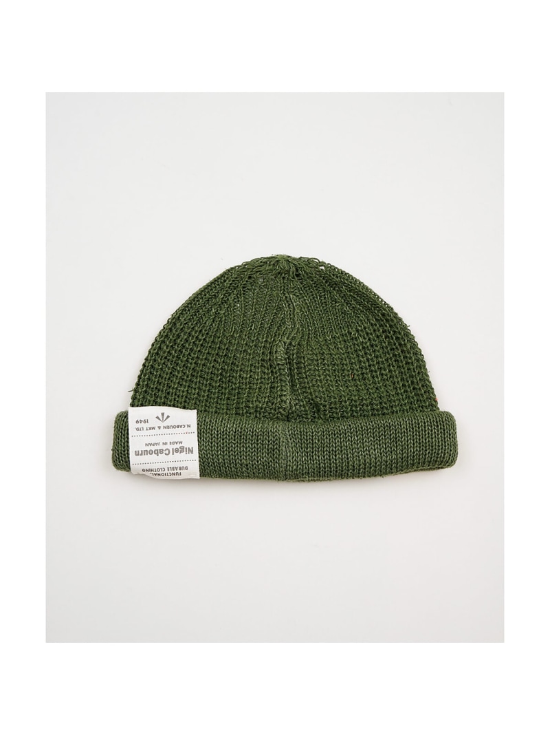 Nigel Cabourn MAN / ビーニーリネン - ピグメント ナイジェル・ケーボン 帽子 ハット オレンジ グリーン【送料無料】
