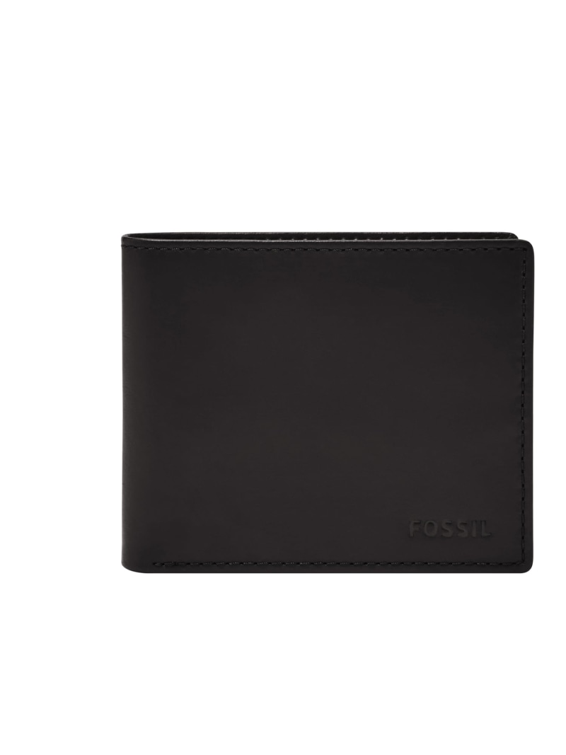 FOSSIL フォッシル 二つ折り紙入れ メンズ なめし革 黒いこと  ML3681001 フォッシル 紙入れ・合切袋・入れもの 紙入れ 黒いこと【貨物輸送無料】