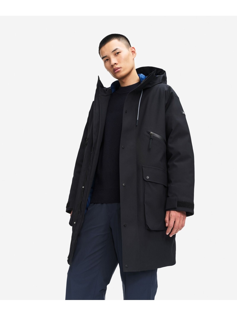 【SALE／30%OFF】AIGLE 透湿防水 インサレーション ロングジャケット エーグル ジャケット・アウター マウンテンパーカー ブルー ブラック【RBA_E】【送料無料】
