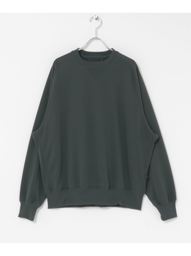 URBAN RESEARCH BUYERS SELECT DAIWA PIER39 TECH SWEAT CREW FREEDOM SLEEVE ユーアールビーエス トップス スウェット・トレーナー 薄墨色 黒いこと【貨物輸送無料】
