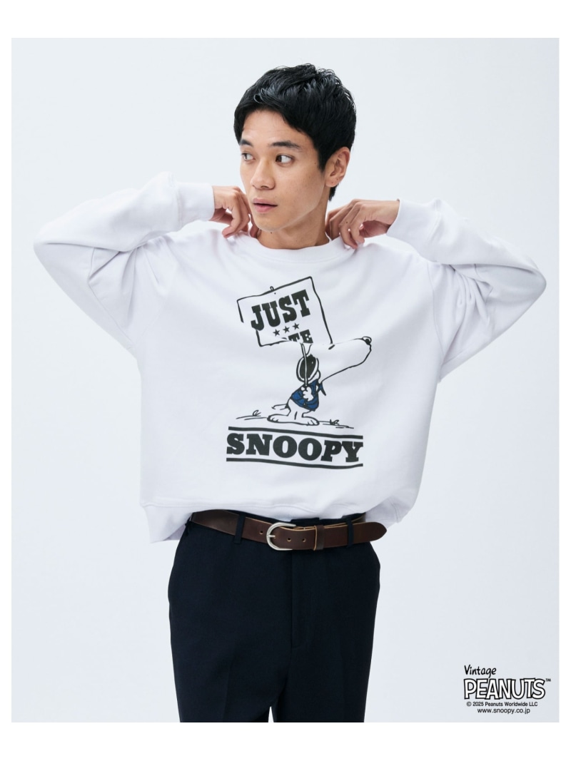 【SALE／30%OFF】Johnbull Private labo PEANUTS SNOOPY スウェット ジョンブルプライベートラボ トップス スウェット・トレーナー ホワイト ブラック【RBA_E】【送料無料】