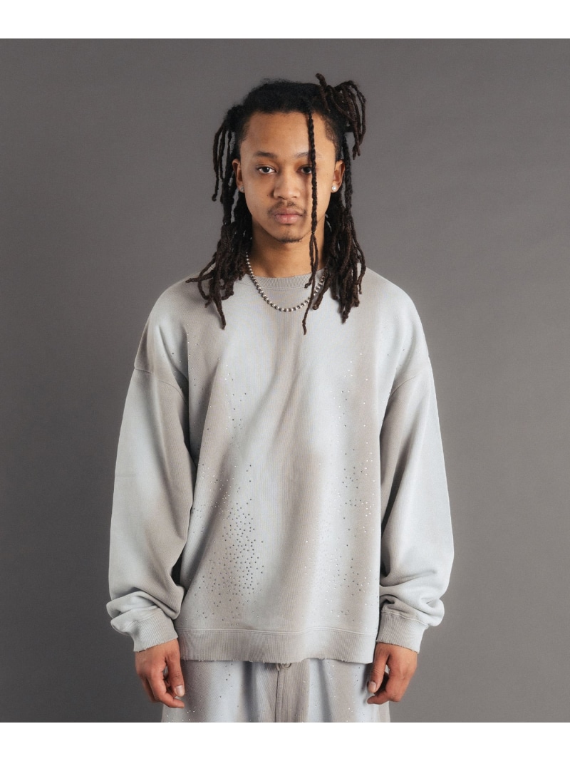 ROYAL FLASH FR(13)NDS/フレンズ/STONE SW CREWNECK ロイヤル閃光電球 トップス スウェット・トレーナー 薄墨色 青色【貨物輸送無料】