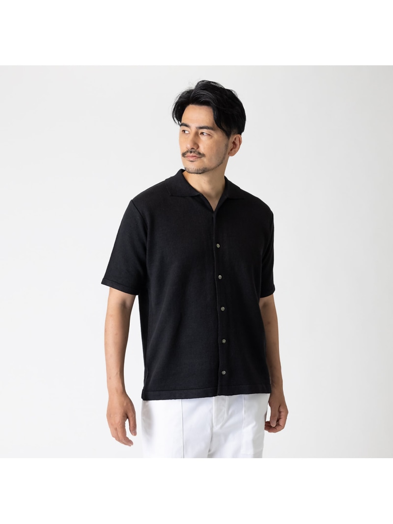 【SALE／30%OFF】DESIGNWORKS 【別注】Vandori / ヴァンドリ リネン オープンカラーシャツ デザインワークス トップス ニット ブラック カーキグリーン【RBA_E】【送料無料】 17,248円