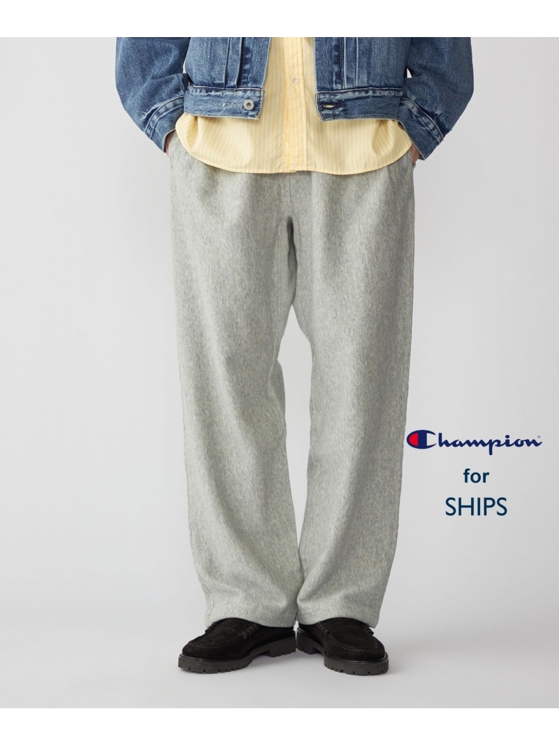 SHIPS MEN 【SHIPS別注】Champion: リバースウィーブ ワイド スウェット パンツ シップス パンツ ジャージ・スウェットパンツ ベージュ ブラック グレー【送料無料】