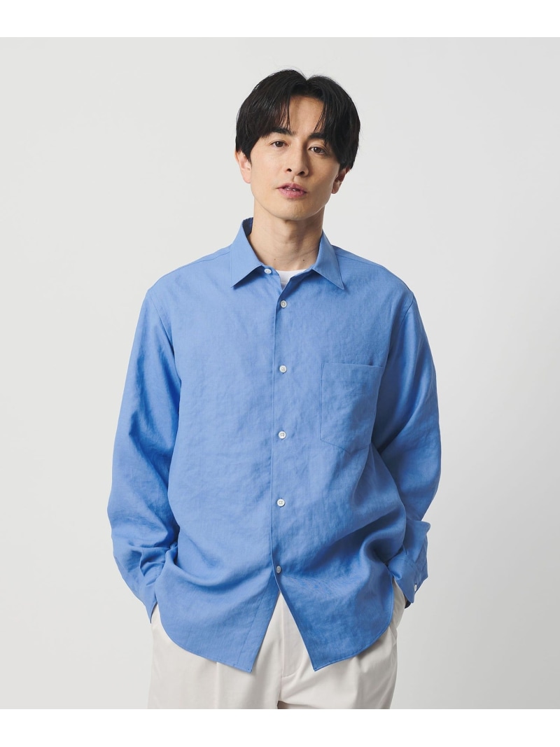 BEAUTY&YOUTH UNITED ARROWS ライト リネンタッチ レギュラー シャツ FORM TAPERD型 ビューティー&ユース ユナイテッドアローズ トップス シャツ・ブラウス ホワイト グレー【送料無料】| Fashion Men